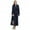 Navy, variant on FRSASU Pajamas Women Solid Thicken Velvet Robe Bathrobe Gown Pajamas Sleepwear Pocket Waistband Navy 8(L)