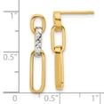 thumbnail image 4 of 10K w/Rhodium Polished and D/C Link Dangle Post Earrings, 4 of 4