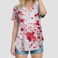 thumbnail image 5 of Towmus Halloween Clothes for Women Plus Size Casual V Neck Funny Tops Print Short Sleeve T-Shirt, 5 of 6