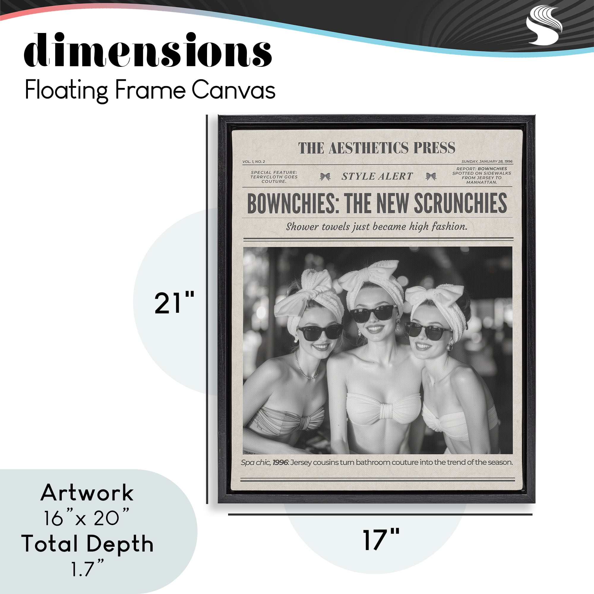 The Aesthetics Press Magazine Black Framed Floater Canvas Wall Art, design by A Barefoot Stylist
