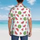 thumbnail image 4 of Balery Hand Drawn Watermelon Camisas hawaianas de manga corta para hombre, camisas playeras de corte holgado, camisas de vacaciones con botones,Small, 4 of 7
