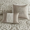 thumbnail image 5 of Madison Park Queen Size 8-Piece Comforter Set, Jacquard Bed in a Bag Set, Bedding Set with Sheets and Decor Pillows, Tan/Ivory, 5 of 6