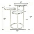 thumbnail image 5 of 18 Inch Accent Side Table, 3 Tier Design, White Agate Top, Gold Iron Base, 5 of 5
