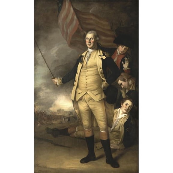 Painting of General George Washington at the Battle of Princeton Poster Print