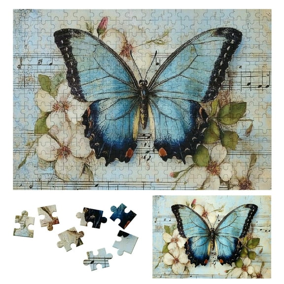 Patifu Challenging Wood Puzzles for Adults Butterfly Flowers Music Notes, Eco-Friendly Gift for Family Friends 300 PCS