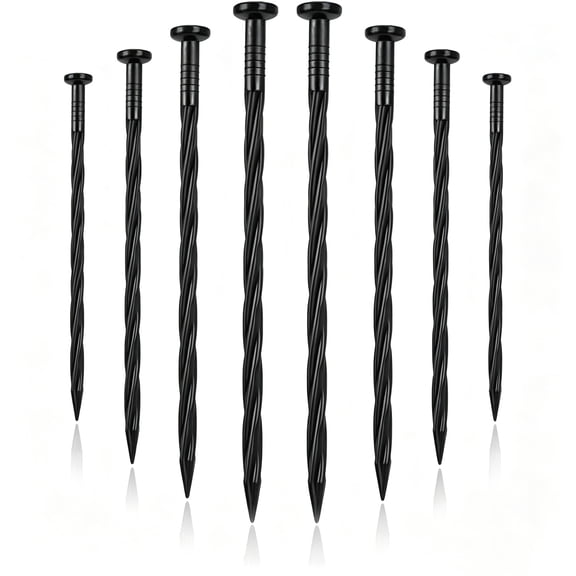 Smlper 100 Pack 8 Inch Plastic Landscape Stakes, Spiral Nylon Landscape Anchoring Spikes, Edging Spikes for Paver Edging, Weed Barrier, Artificial Turf & More
