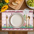 thumbnail image 4 of Gnomes Easter Placemats Set of 4, Eggs Tulips Spring Floral Pink Plaid Placemats for Dining Table, Place Mats for Kitchen Tabletop, Waterproof Wipeable Dining Table Mats Set, 4 of 9