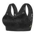 thumbnail image 1 of Breezora Breathable Lace Bralette Wireless Comfort Bra Back Support Lightweight Everyday Wear with Removable Padding XL Size Black, 1 of 7
