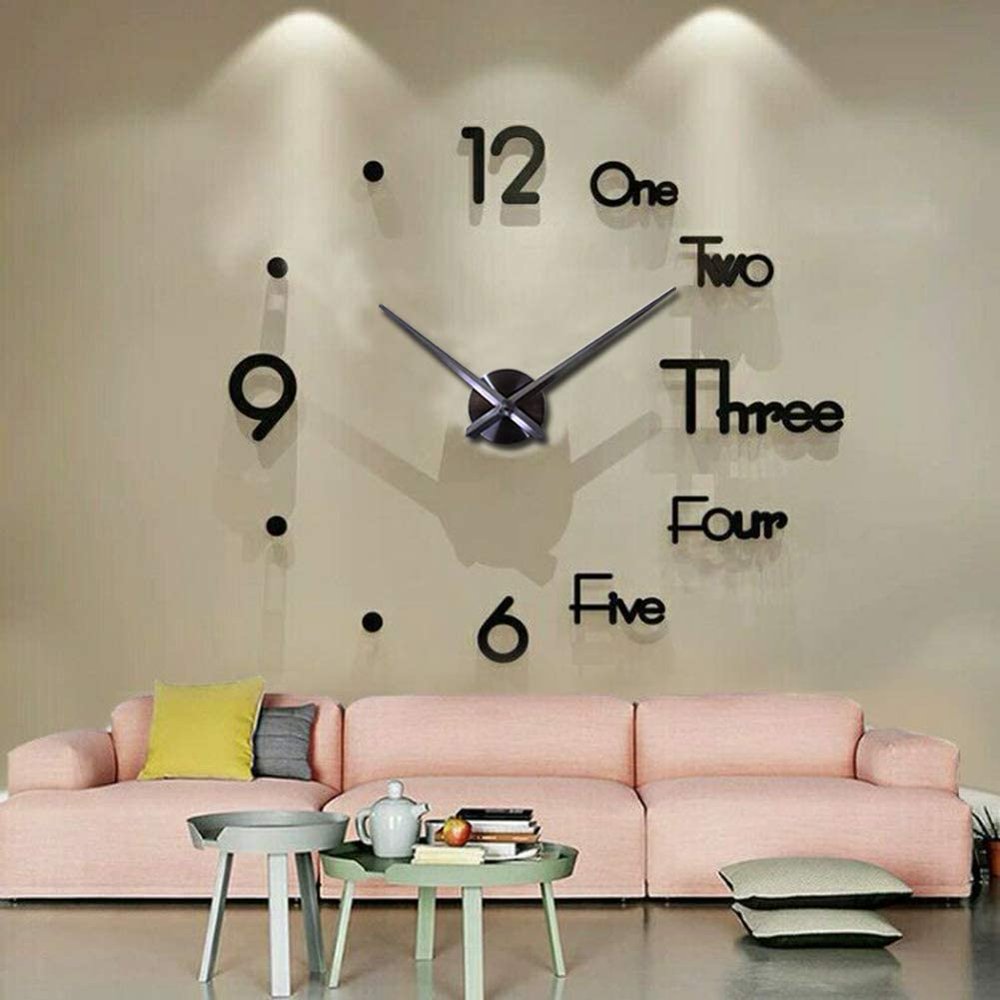 VinJoyce 3D DIY Wall Clock, Large Wall Clocks for Living Room Decor