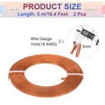 thumbnail image 2 of Uxcell 2 Roll Flat Jewelry Craft Wire Craft Wire, 3mm 18 Gauge Aluminum Craft Wire Orange Red, 2 of 6