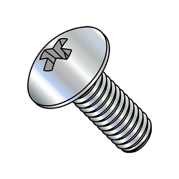 #8-32 x 1-3/4 in Phillips Truss Machine Screw, Zinc Plated Steel, 2500 PK