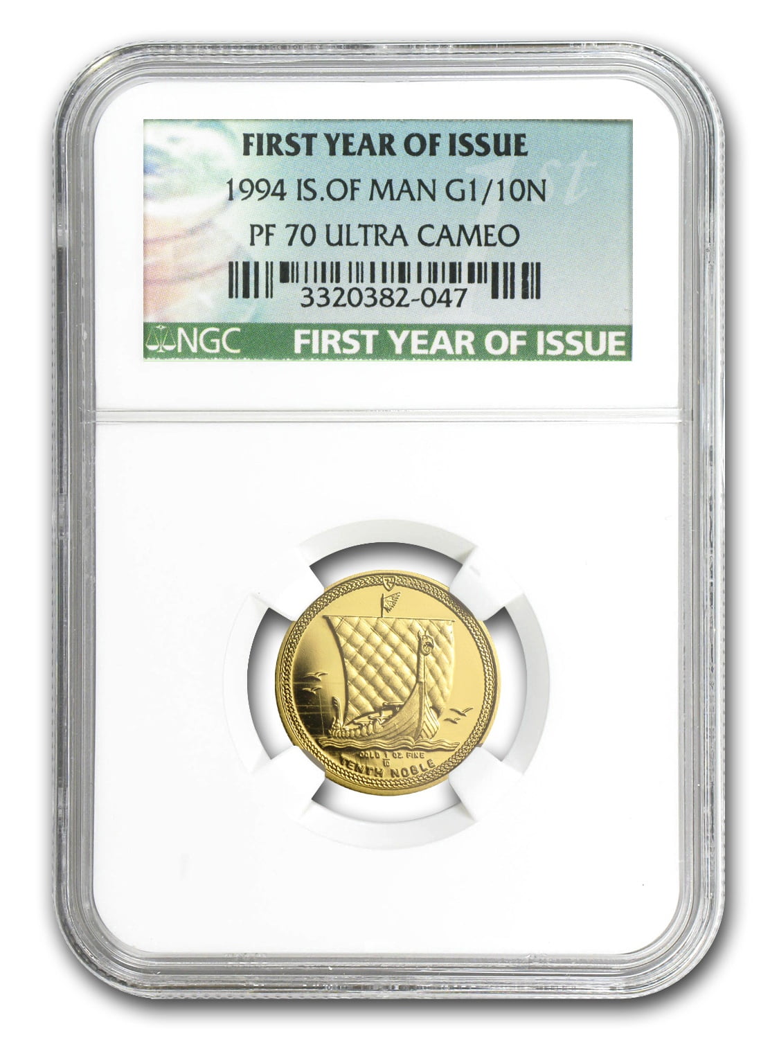 Pobjoy Mint 1994 Isle of Man 1/10 oz Proof Gold Noble PF70 NGC