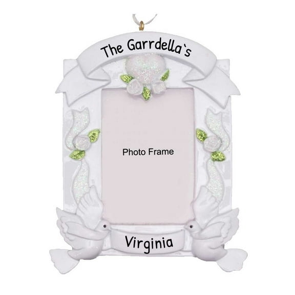 Ornaments by Elves Personalized Wedding Photo Frame Christmas Tree Ornaments 2024 for Tree .25lbs