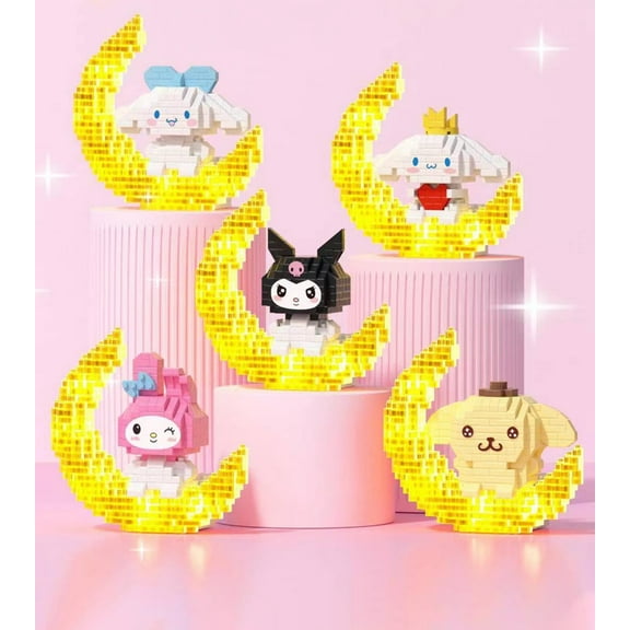 LPTA Kawaii Anime Micro Building Blocks Set, 3D Mini Cute Anime Figures Collection Building Gifts, Cartoon Bricks Puzzles Set (5PCS,Style C)