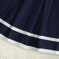 thumbnail image 4 of mgoYE Toddler Baby Girl Outfit Baby Girl Clothes 3 Months Shirt Tops Skirt Set Cheer Uniform Outfit Halloween Cheerleading Clothes|Navy 6-12 Months, 4 of 7