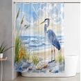 thumbnail image 2 of Shower Curtains for Bathroom-60"x72",Long-beaked Heron in Beach Waterproof Bath Curtain Grommet Shower Curtain Set with Hooks,Nautical Coastal Ocean Seascape Washable Bath Accessories, 2 of 7