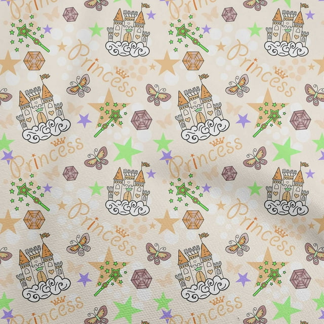 oneOone Velvet Light Peach Fabric Kids Princess Castle Sewing Craft Projects Fabric Prints By Yard 58 Inch Wide