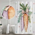 thumbnail image 4 of Orange Purple Carrot Shower Curtain Set - Small 36" x 72" Washable Bathtub Curtain with 12 Hooks, Farmhouse Colorful Polka Dots Waterproof Fabric Stall Shower Curtains for Bathroom/Bathtub Décor, 4 of 6
