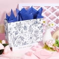 thumbnail image 2 of 10 x 14 x 5 inch Flower Butterfly Gift Bags with Tissue Paper Reusable Paper Bags with Handles Goodie Party Favor Present Wrap Box for Birthday Wedding Anniversary Grocery Shopping Supplies, 2 of 4