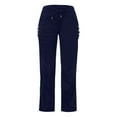 thumbnail image 6 of Scyoekwg Women Cargo Sweatpants Solid Color Side Button with Pocket Wide Leg Baggy Pants Casual Athletic Sports Yoga Pants (Dark Blue,S）, 6 of 6