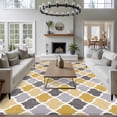 thumbnail image 4 of 5x7 Washable Area Rug, Moroccan Non-Slip Large Rectangle Rug for Living Room Bedroom, Yellow Gray Indoor Floor Mat for Home Decor, 4 of 9