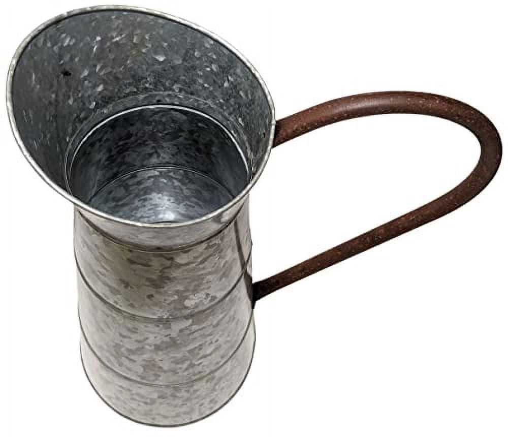 Galvanized Metal Pitcher- 15.6" Tall