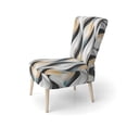 thumbnail image 3 of Designart "Reflecting In Monochrome III" Multicolor Geometric Upholstered Accent Chair - Modern Arm Chair For Bedroom, 3 of 5