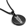 thumbnail image 1 of Stainless Steel Geometric Polygon Horse Animal Round Medallion Pendant Necklace, 1 of 3