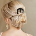 thumbnail image 2 of Unique Bargains 1 Pcs Hair Pin U-shaped Hair Accessories 4.33"x1.57" Glossy Black, 2 of 5