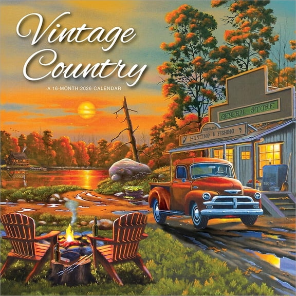 Vintage Country 2026 12 X 24 Inch (Hanging) Monthly Square Wall Calendar Featuring the Artwork of Geno Peoples Plastic-F, (Paperback)