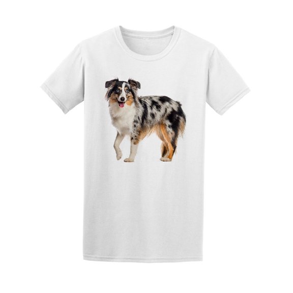 Mini Australia Shepherd Happy Tee Men's -Image by Shutterstock