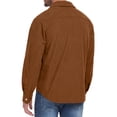 thumbnail image 6 of GIRUNS Men's Corduroy Jacket Long Sleeve Button Down Shirts Casual Shirt Jackets with Flap Pockets Brown 3XL, 6 of 7