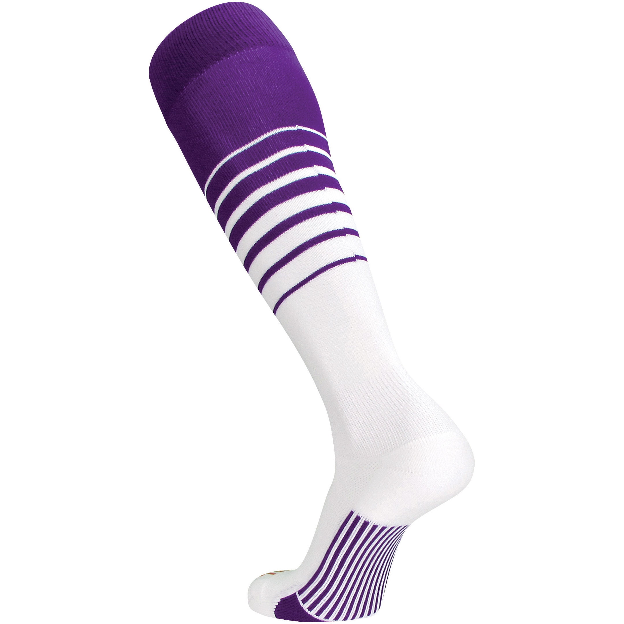 TCK Elite Breaker Fade Lines Knee High Soccer Socks (Purple, White, S
