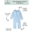 thumbnail image 2 of Honest Baby Clothing Baby Boy or Girl Gender Neutral Organic Cotton Center Front Snap Matelasse Coverall, Preemie-24 Months, 2 of 4