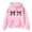 X1 Pink, variant on Ticikt Girls Print Bow Round Neck Long Sleeve Cropped Hoodie for Fall Winter,Red