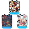 thumbnail image 1 of 3 Pack Adult Bib For Eating Washable Reusable Waterproof Clothing Protector 34 X 18 Inch, 1 of 5