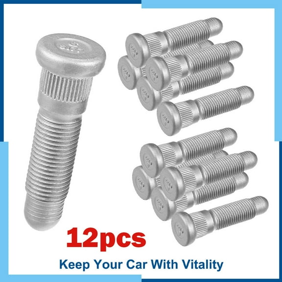 Pack (12) M14x1.5 Long Serrated Wheel Studs Multi-Purpose Stud For Jeep Wrangler