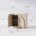 thumbnail image 3 of Nathan James Iris Wood Storage Cabinet with Doors, Mid-Century Modern Arched Cabinet for Living Room or Kitchen, Gray Oak, 3 of 10
