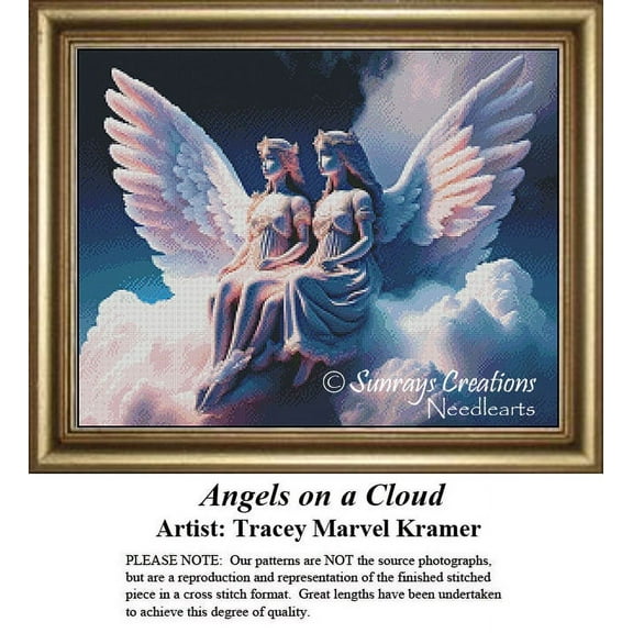 Angels Cross Stitch Pattern | Angels on a Cloud (Pattern Only, You Provide The Floss and Fabric)