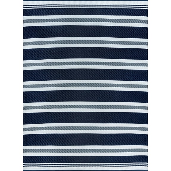 Tayse Sunset Area Rug SUN1302 Contemporary Navy Rows Bars 8' 10" x 11' 10" Rectangle