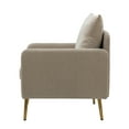 thumbnail image 3 of 14 Karat Home Upholstered Accent Chair with Removable Back and Seat Cushion, Living Room and Bedroom Armchair, Tan, 3 of 10