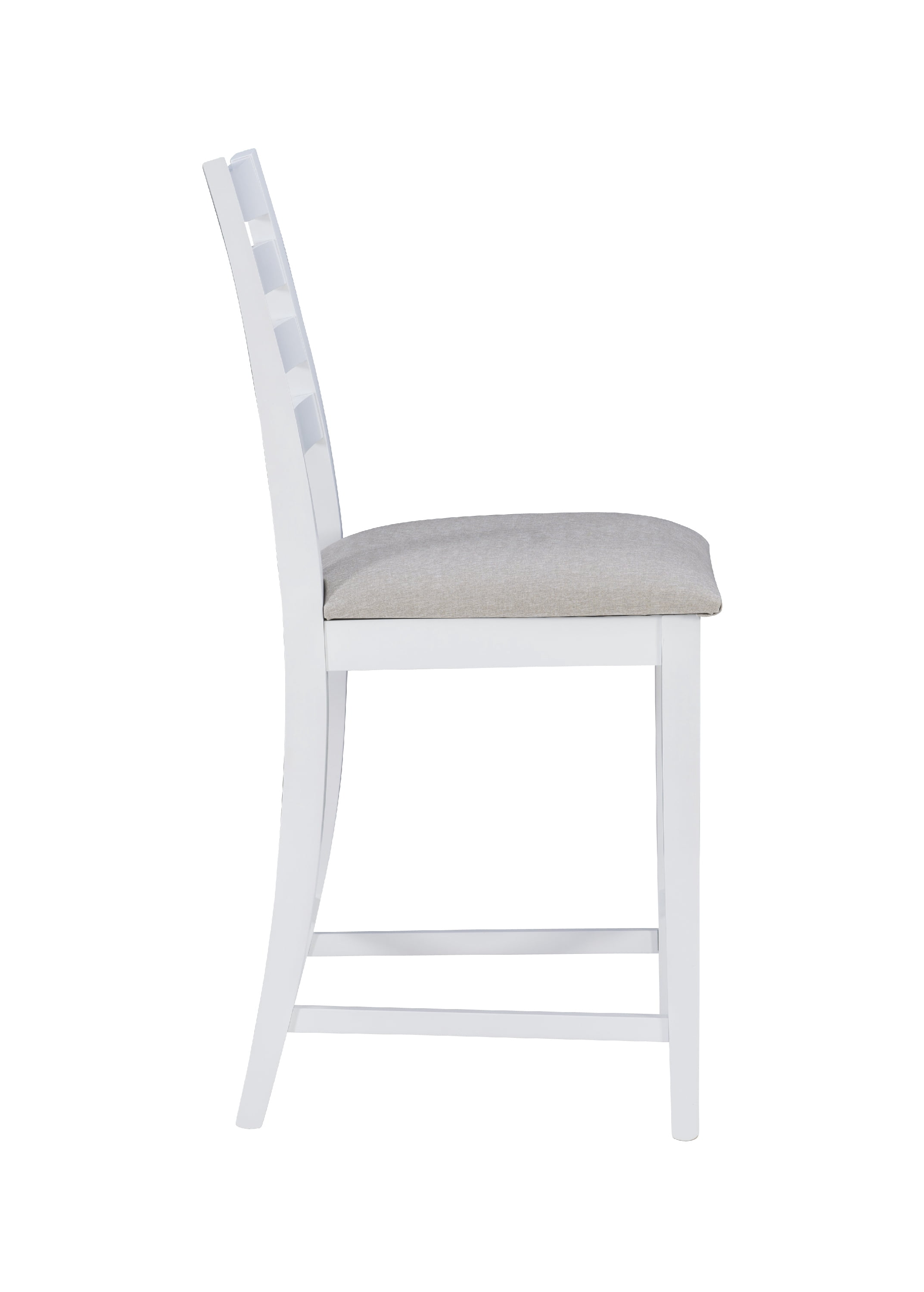 Linon Holdrege 22" High Back Counter Stools, Set of 2, White/Light Gray Faux Leather