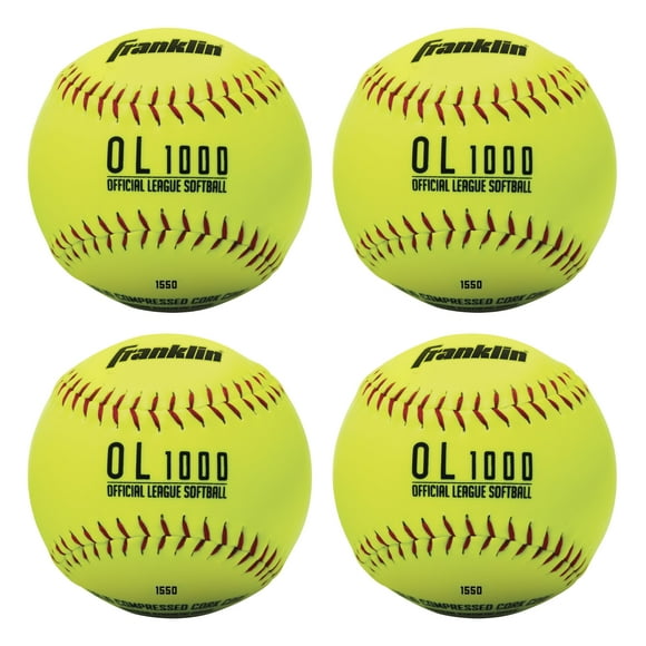 Franklin Sports Official Size Softballs - 12" Fastpitch Practice Great for + Training Weight 4 Pack