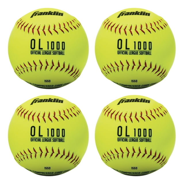 Franklin Sports Official Size Softballs - 12" Fastpitch Practice Great for + Training Weight 4 Pack
