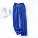 thumbnail image 4 of Pantalones informales de felpa cálidos y lisos para mujer: pantalones de pijama holgados, cintura alta, cinturilla elástica, poliéster, tallas S-XXXL, 4 of 6