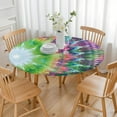 thumbnail image 3 of Colorful Tie Dye Pattern Round Fitted Tablecloth with Elastic Edge,Dining Table Cover Waterproof,Outdoor Round Tablecloth for Camping,Dining,Indoor and Outdoor, 3 of 7