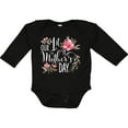 thumbnail image 3 of Inktastic Our First Mother's Day- pink flowers Boys or Girls Long Sleeve Baby Bodysuit, 3 of 5