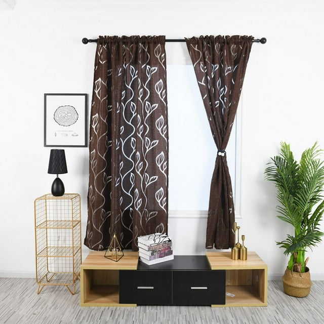Cqxid Rideau à Moins de 10 $ Vignes Feuilles Tulle Porte Fenêtre Rideau Draperie Panneau Voile Foulard