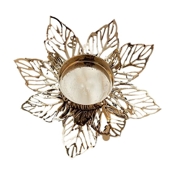 Matoen Snowflake Tealight Candle Holders Metal Christmas Candle Holders Christmas Table Decorations Snowflake Tea Light Holders Candlestick Holders for Home Wedding Party Table Decor (Gold)