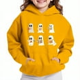 thumbnail image 2 of HomeDM Unisex Kids Hoodies Sweatshirts - Boys Girls Long Sleeve Fall Winter Warm Graphic Pullover Tops - Yellow/7-8 Years, 2 of 4